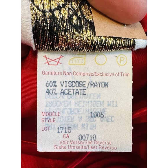 Joseph Ribkoff Women Size 12 Red Sheath Maxi Dress Designer Formal Old Money - Picture 11 of 12